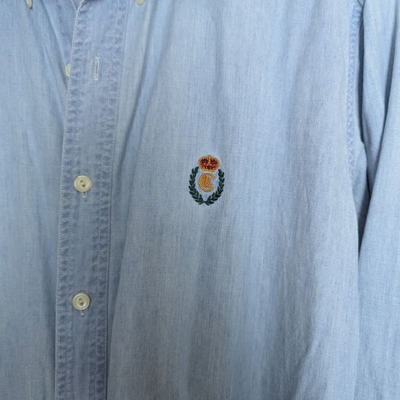 Ralph Lauren Men's Iconic Oxford shirt Blue cotton size XL - Picture 2 of 8